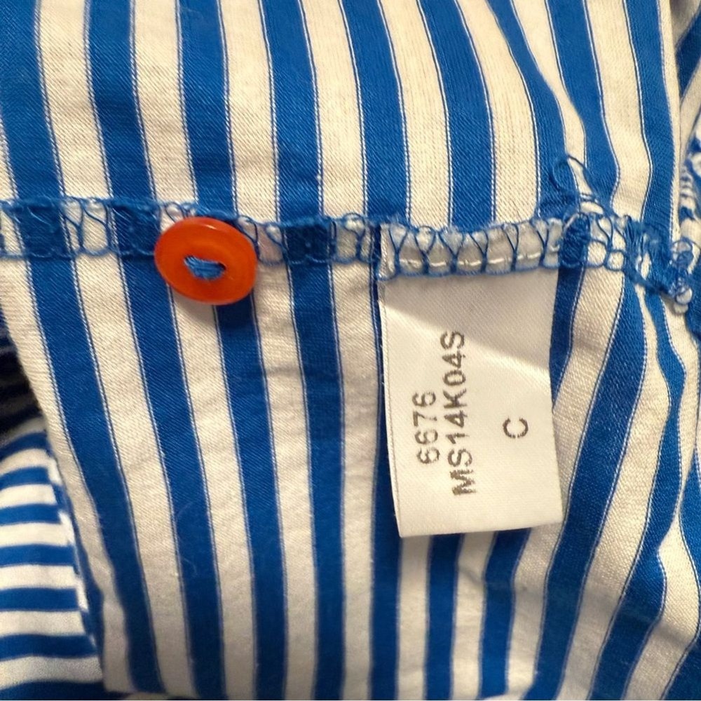 Peter Millar Polo Shirt Blue White Striped Old Overton Logo Cotton Mens XL - Picture 6 of 6